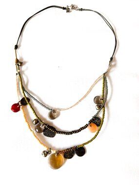 N2233 Retired Silpada Sterling Silver Multi-Strand Boho Tiered Charm Necklace